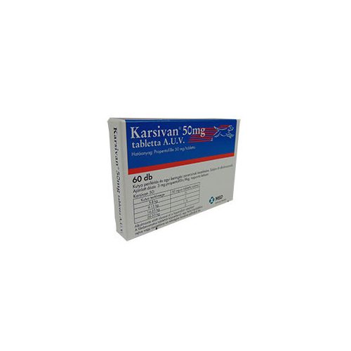 KARSIVAN TABLETTA IDŐSÖDŐ KUTYÁK SZÁMÁRA 50MG 60DB