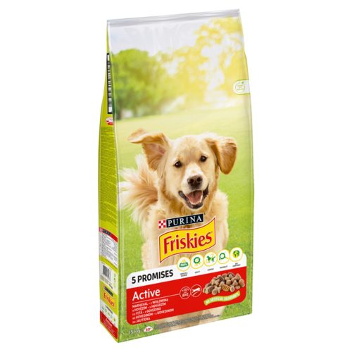 FRISKIES Active marhával száraz eledel felnőtt kutyáknak 15kg