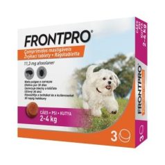   FRONTPRO® rágótabletta kutyáknak bolhák és kullancsok ellen (2–4 kg) 11,3 mg; 3 tabletta