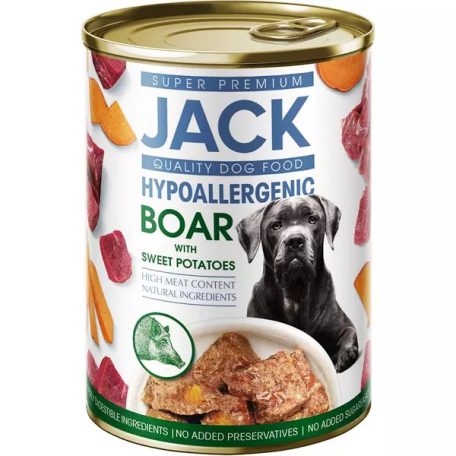 Jack hipoallergén pástétom konzerv 400g vaddisznóhús édesburgonyával