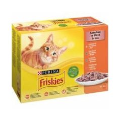   Friskies Cat alutasak 12x85g Szószban Csirkével/Kacsával/Lazaccal/Pulykával