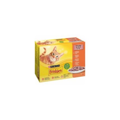 Friskies Cat alutasak 12x85g Szószban Csirkével/Kacsával/Lazaccal/Pulykával