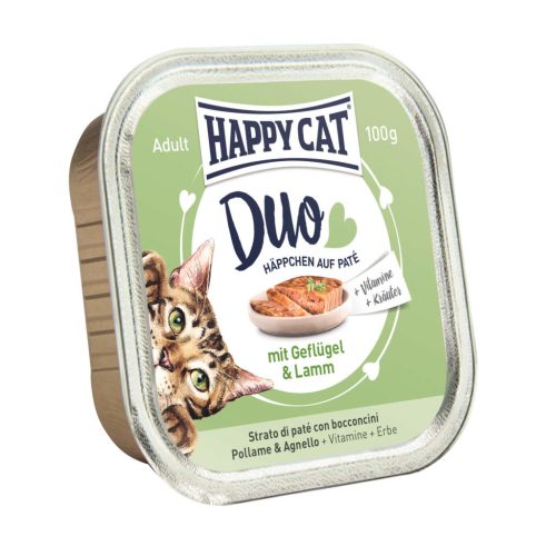 Happy Cat Duo Pástétomos Falatkák Szárnyas-Bárány100g Gyűjtőre (16db) rendelhető!