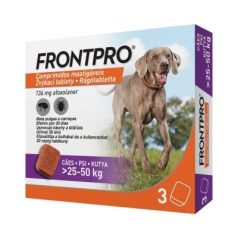   FRONTPRO® rágótabletta kutyáknak bolhák és kullancsok ellen (>25–50 kg) 136 mg; 3 tabletta
