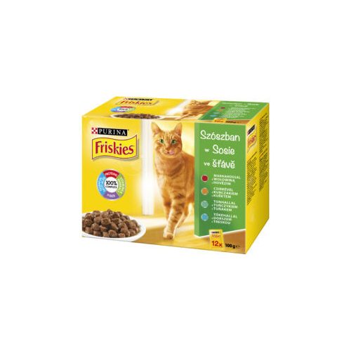   FRISKIES ALU. 12X85G MARHA, CSIRKE, TONHAL, TŐKEHAL SZÓSZBAN
