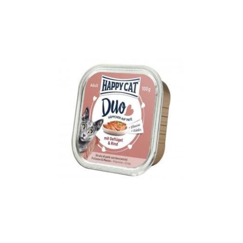 Happy Cat Duo Pástétomos Falatkák Szárnyas-Marha 100g Gyűjtőre (16db) rendelhető!