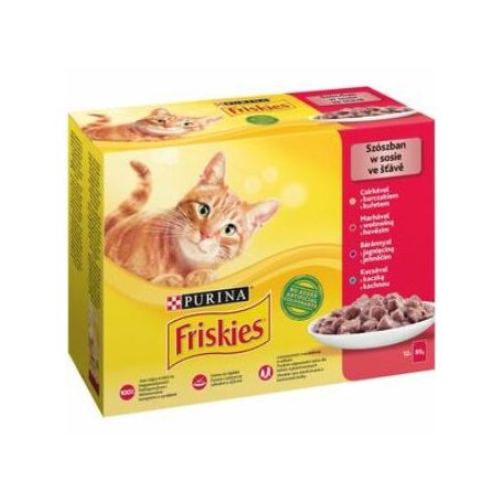 FRISKIES ALU. 12X85G CSIRKE, MARHA, BÁRÁNY, KACSA, SZÓSZBAN