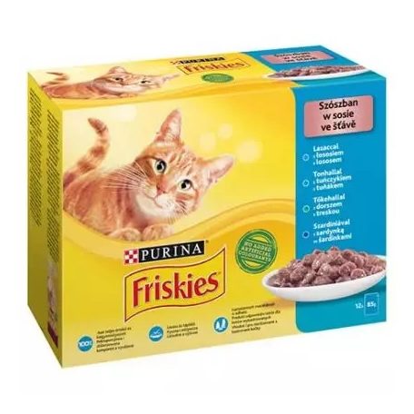 Friskies macska tasak MP lazac&tonhal&szardínia&tőkehal 12x85g