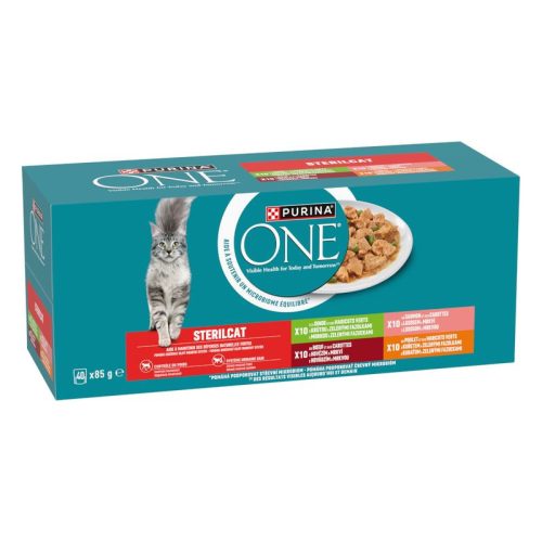 PURINA ONE STERILCAT  40x85g Marhával/lazaccal/pulykával/csirkével nedves macskaeledel