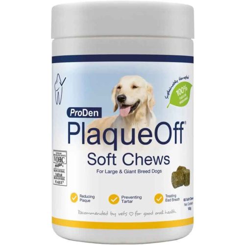       ProDen, PlaqueOff® Soft Chews, nagytestű és óriástestű kutyáknak, 90 puha rágótabletta, 450 g (15,8 oz)