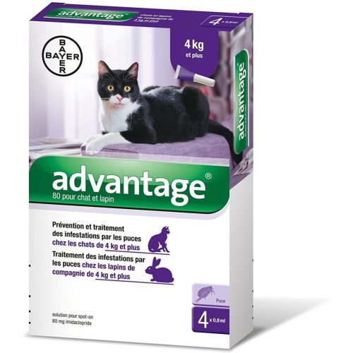 Advantage 80 Spot-on ampulla -  macska/nyúl 4-8kg 4db ampulla