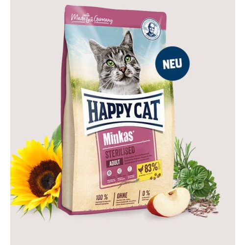 Happy Cat Minkas Sterilized – Súlykontrollt támogató száraz eledel sterilizált macskáknak 10kg